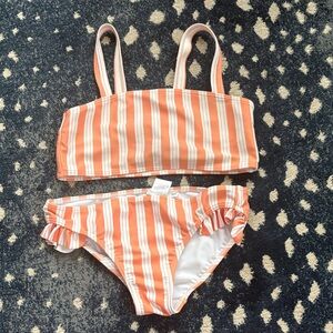 Minnow Striped Orange and White Bikini Set